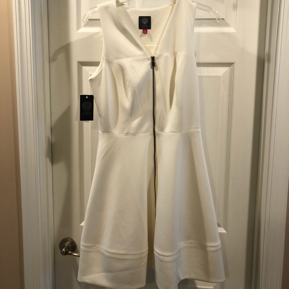 Vince Camino White Front zip dress